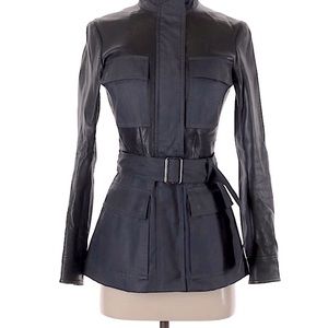 Theory Macaire Lambskin Leather Utility Jacket